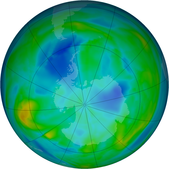 Antarctic ozone map for 28 July 2006